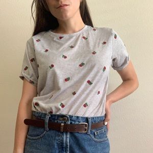 Embroidered Rose Casual Tee
